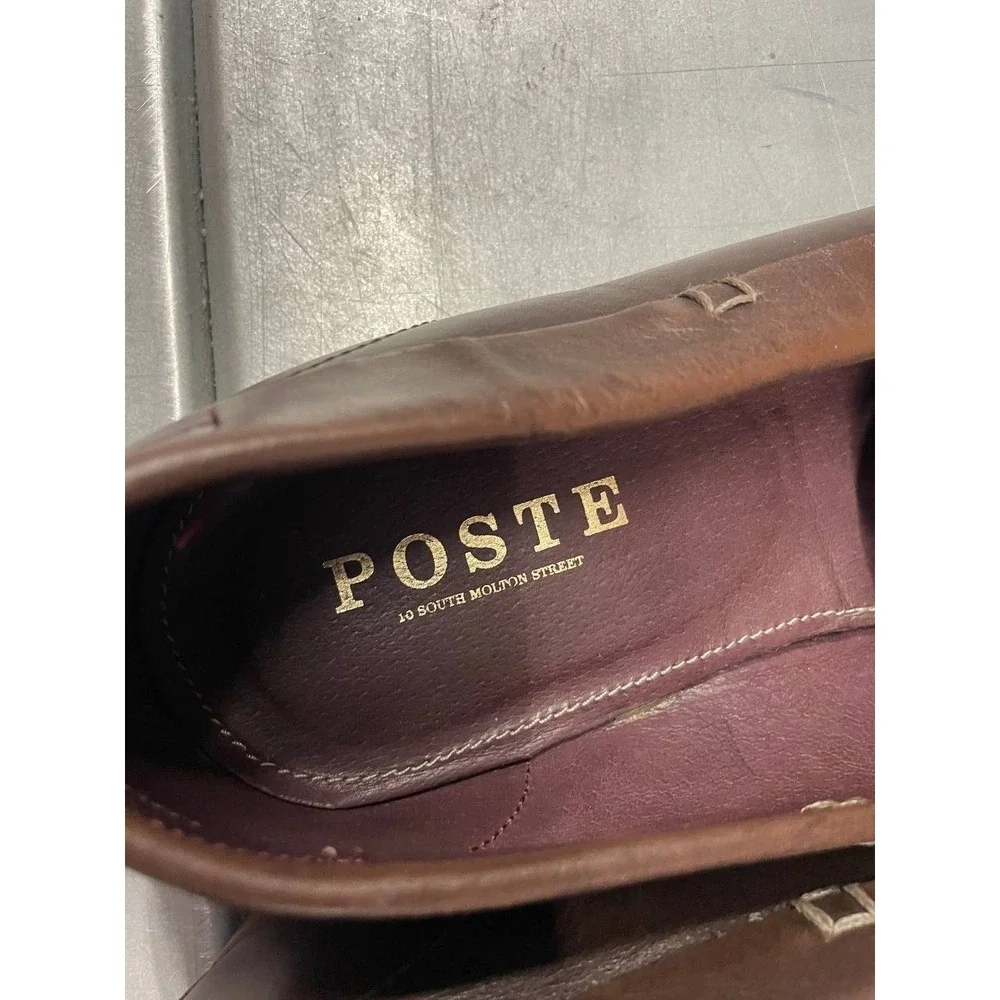 Poste Lavorazione Artigianale Loafers‎ Mens EU 42 US 9 Brown Leather Tassels